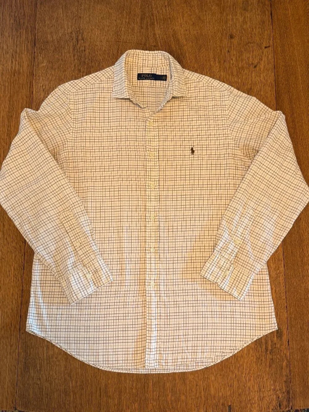 Polo Ralph Lauren Men's Plaid Dress Shirt - Large, Tan/Brown